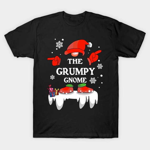 Grumpy Gnome Buffalo Plaid Matching Family Christmas Pajama T-Shirt by binnacleenta